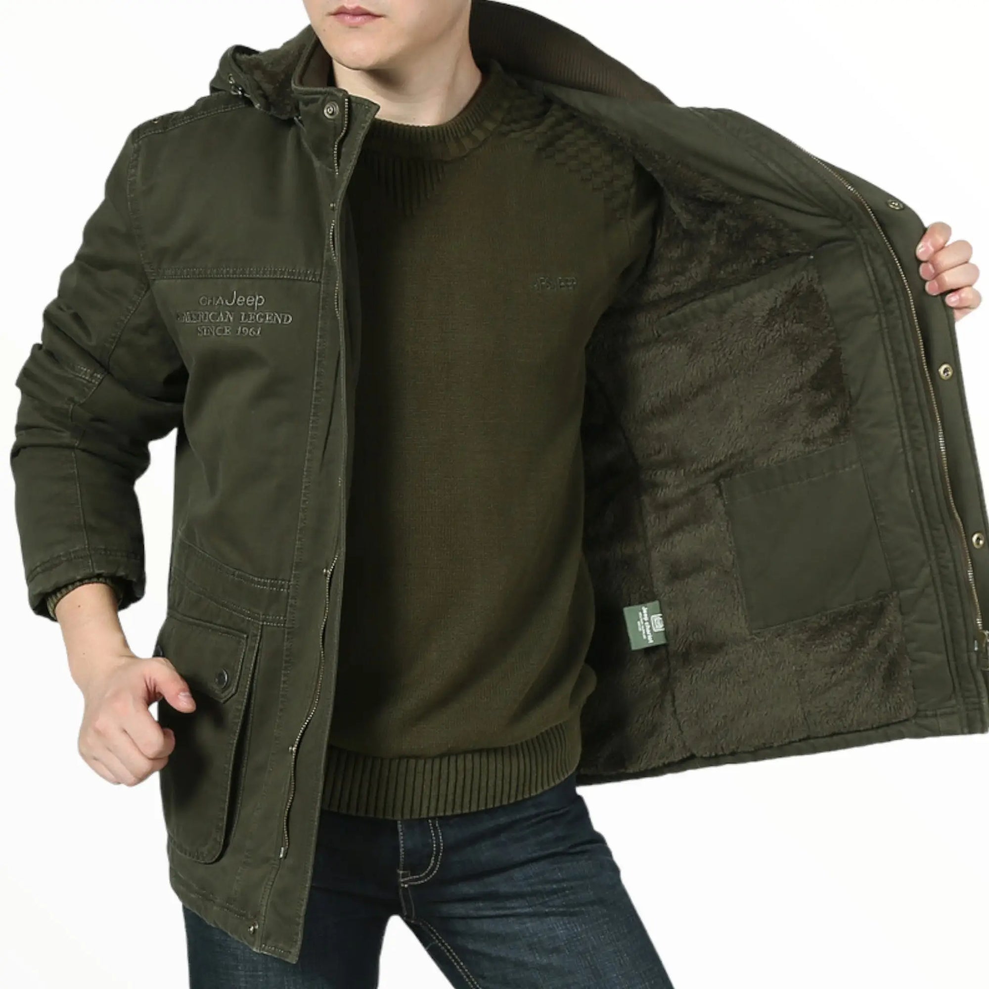 Army Green Jacket Hooded Parka