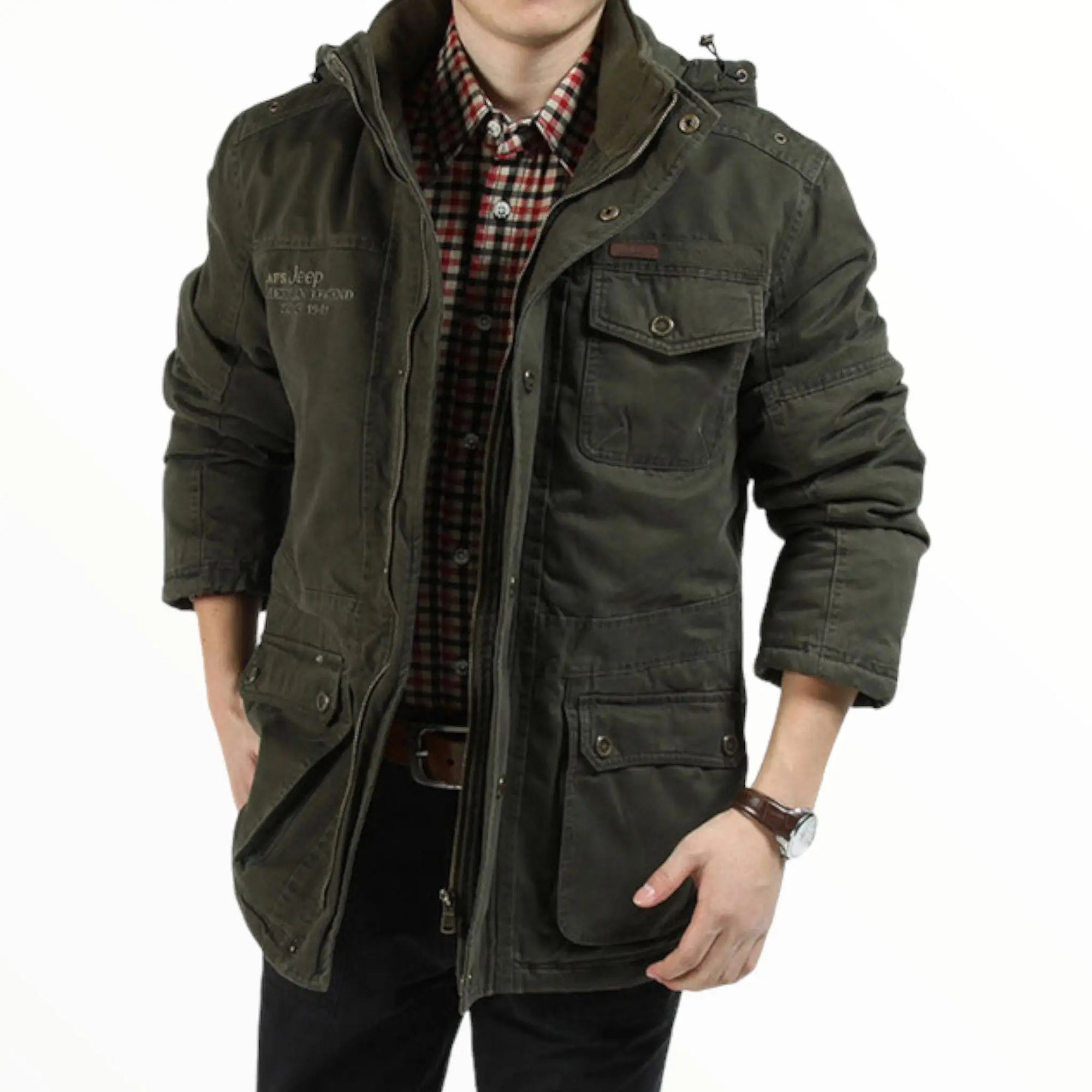 Army Green Jacket Hooded Parka