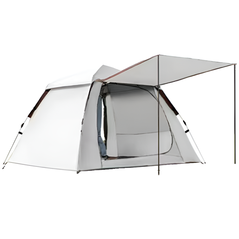Automatic camping tent with awning