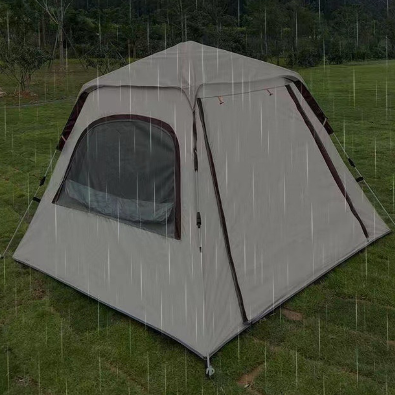 Automatic camping tent with awning