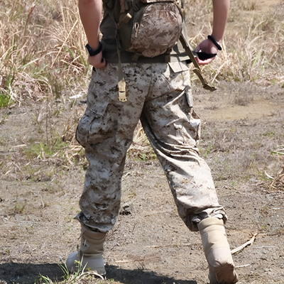 Beige camo cargo pants