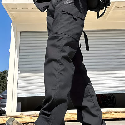 Black heavy duty combat trousers