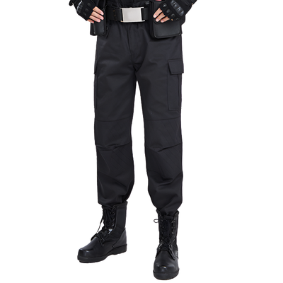 Black military combat trousers