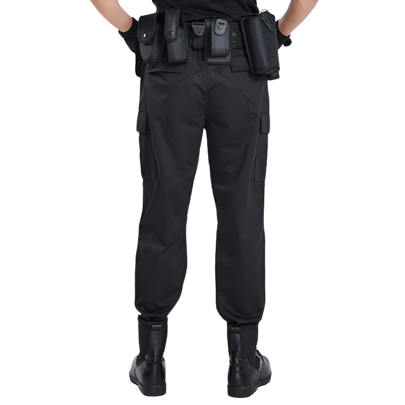Black military combat trousers