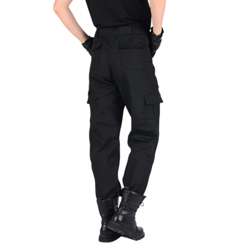 Black ripstop combat trousers