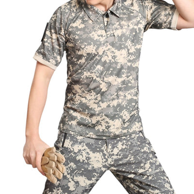 Camo polo shirt with velcro patch