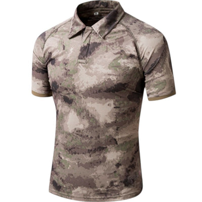 Camo polo shirt with velcro patch