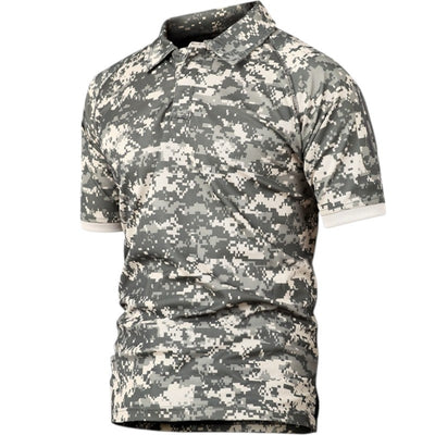 Camo polo shirt with velcro patch