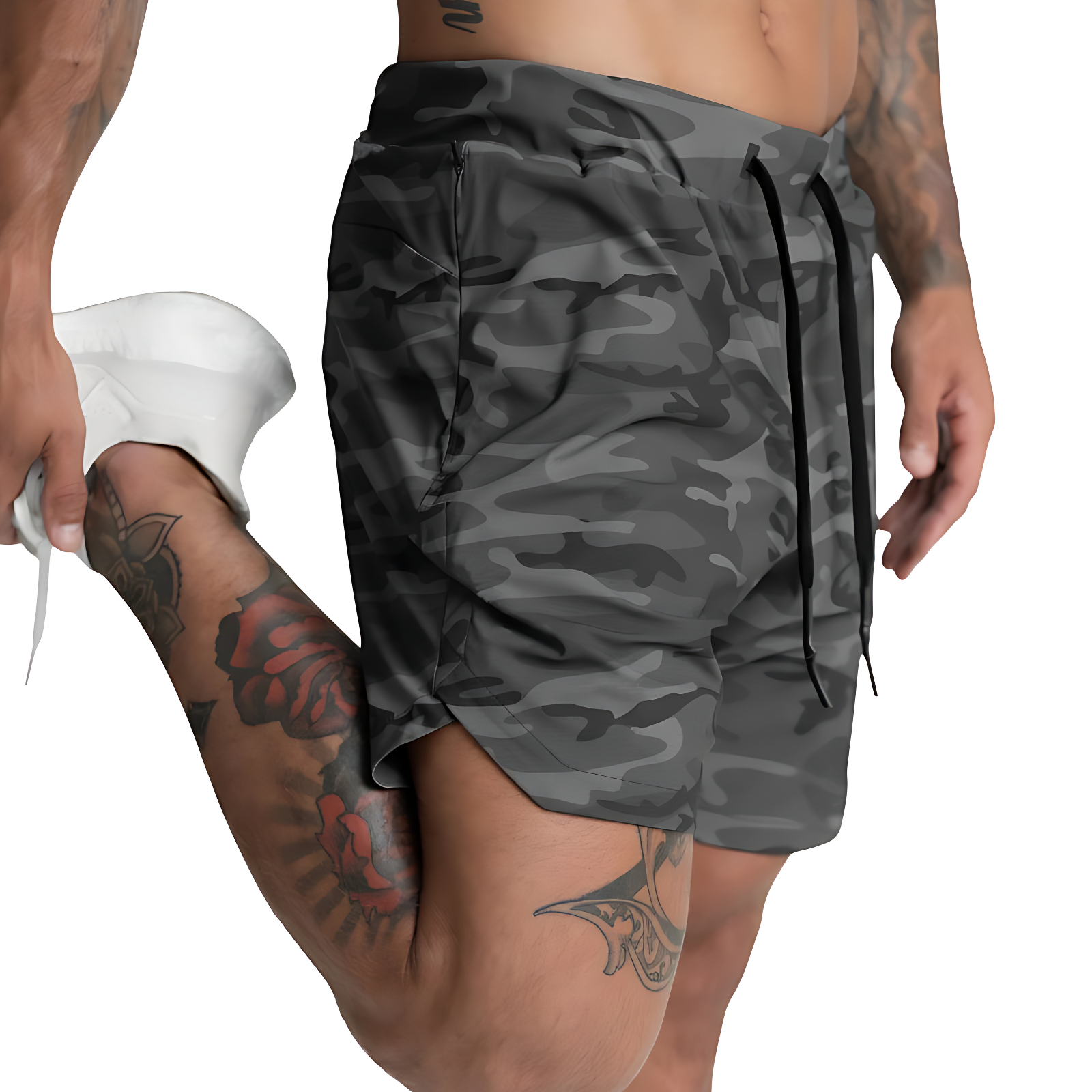 Camo running shorts mens