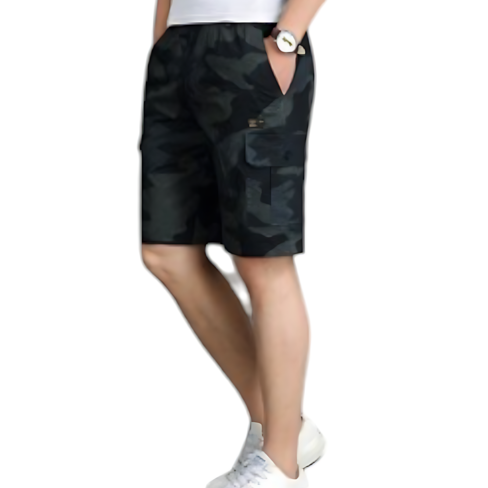 Camouflage cargo shorts for men