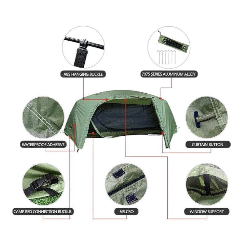 Camping tent with mosquito net