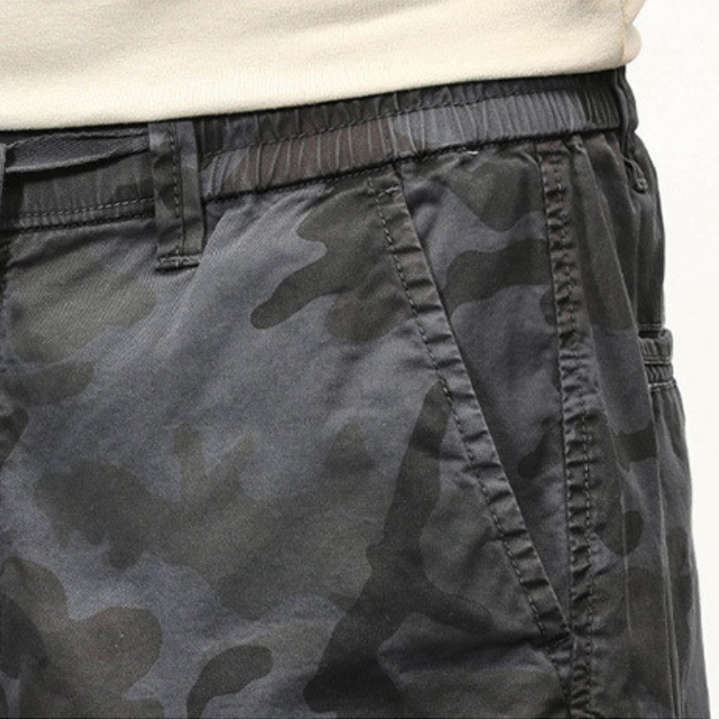 Drawstring Camo Cargo Shorts