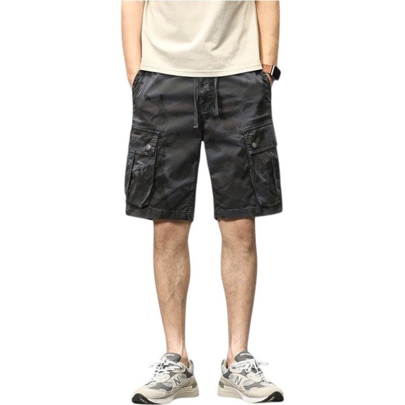 Drawstring Camo Cargo Shorts