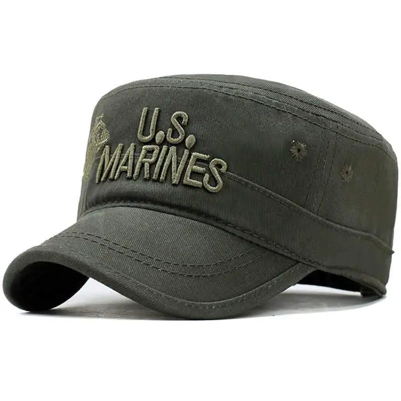 Flat top military cap