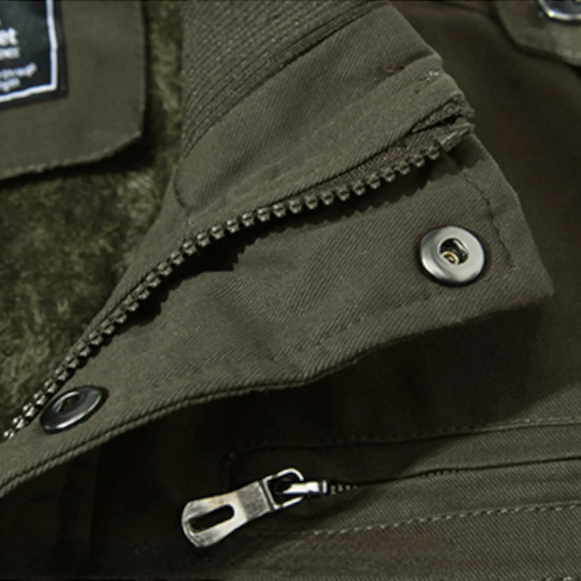 Fleece military navy jacket