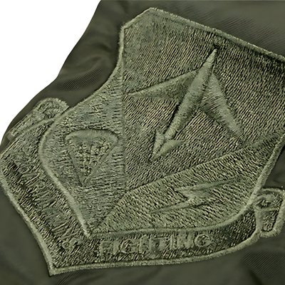 Green camo bomber jacket