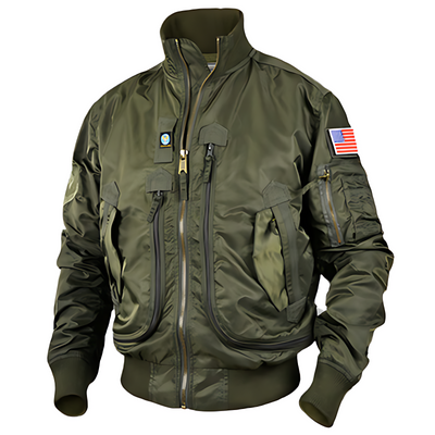 Green camo bomber jacket