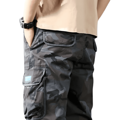 Grey camouflage trousers