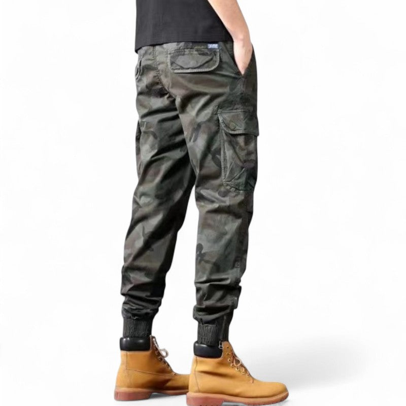 Grey camouflage trousers