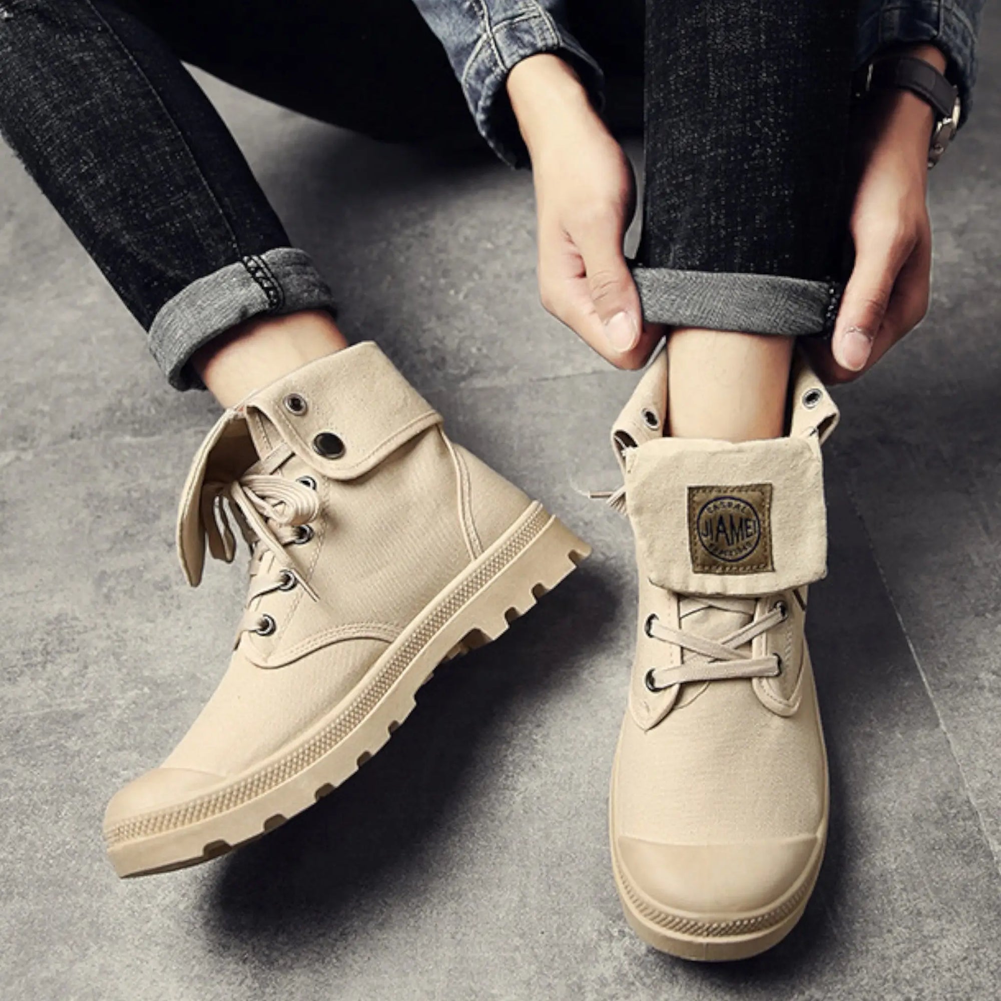 Hunter canvas desert commando boots