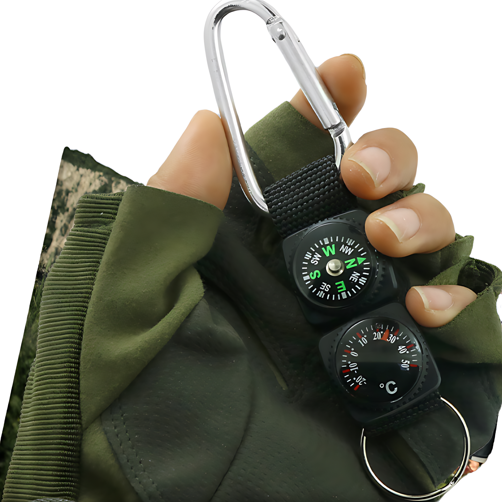 Keychain Compass Thermometer