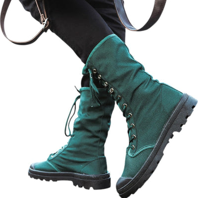 Knee high tactical boots