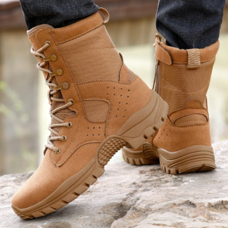 Lace-Up Zip Tactical Tan Desert Boots
