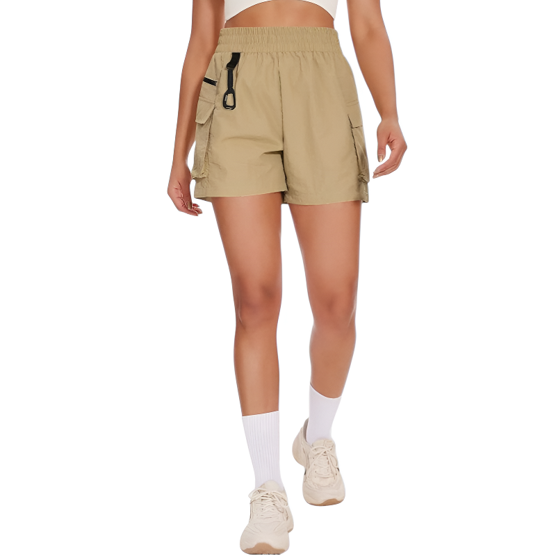 Ladies cargo shorts with elastic waist