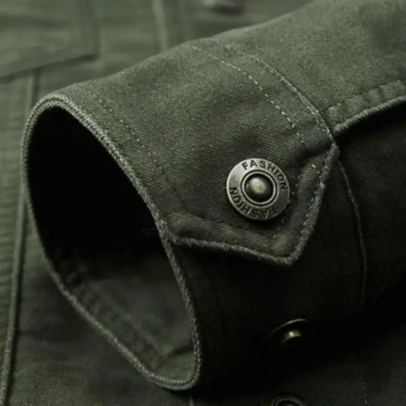 Men denim military jacket
