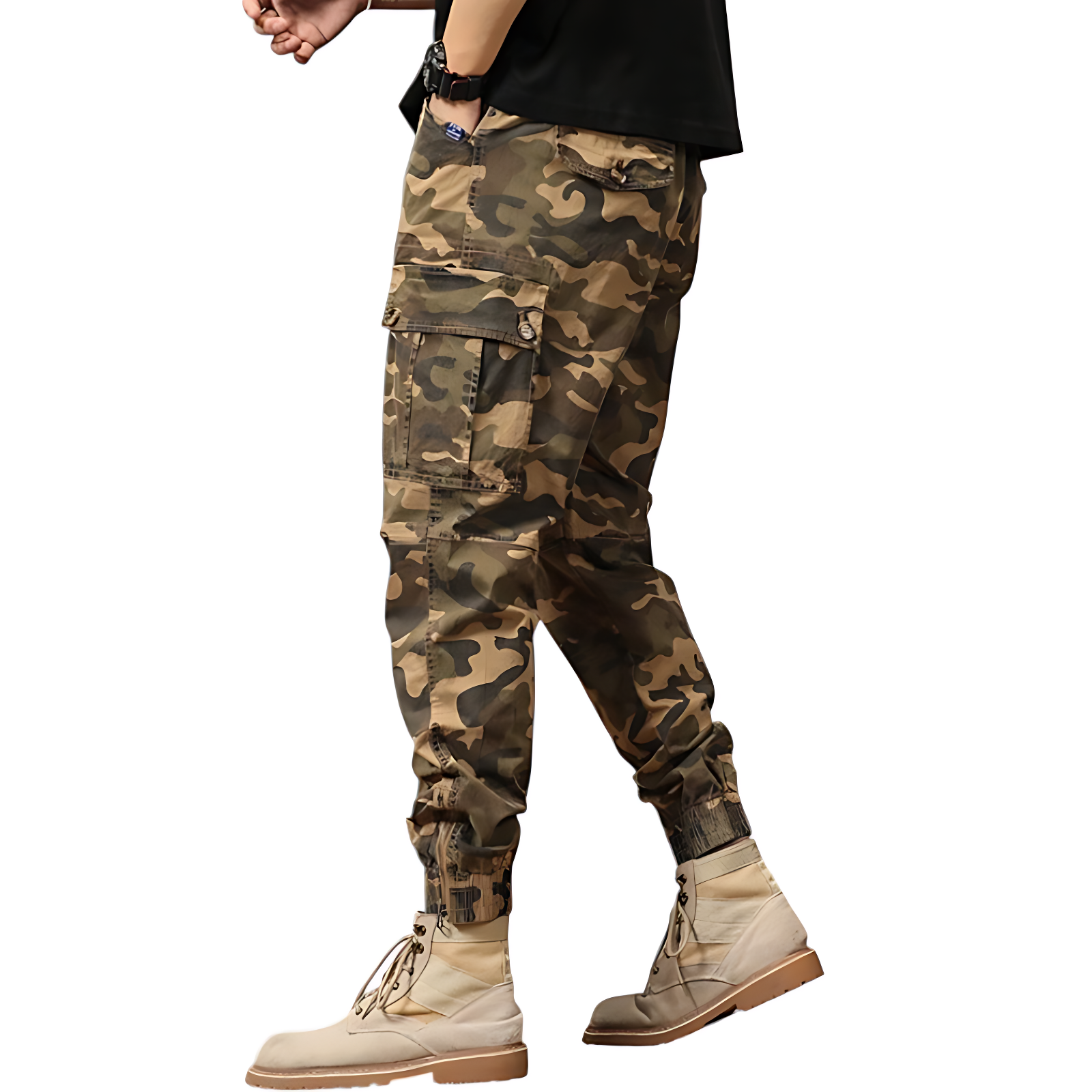 Mens army camo cargo pants