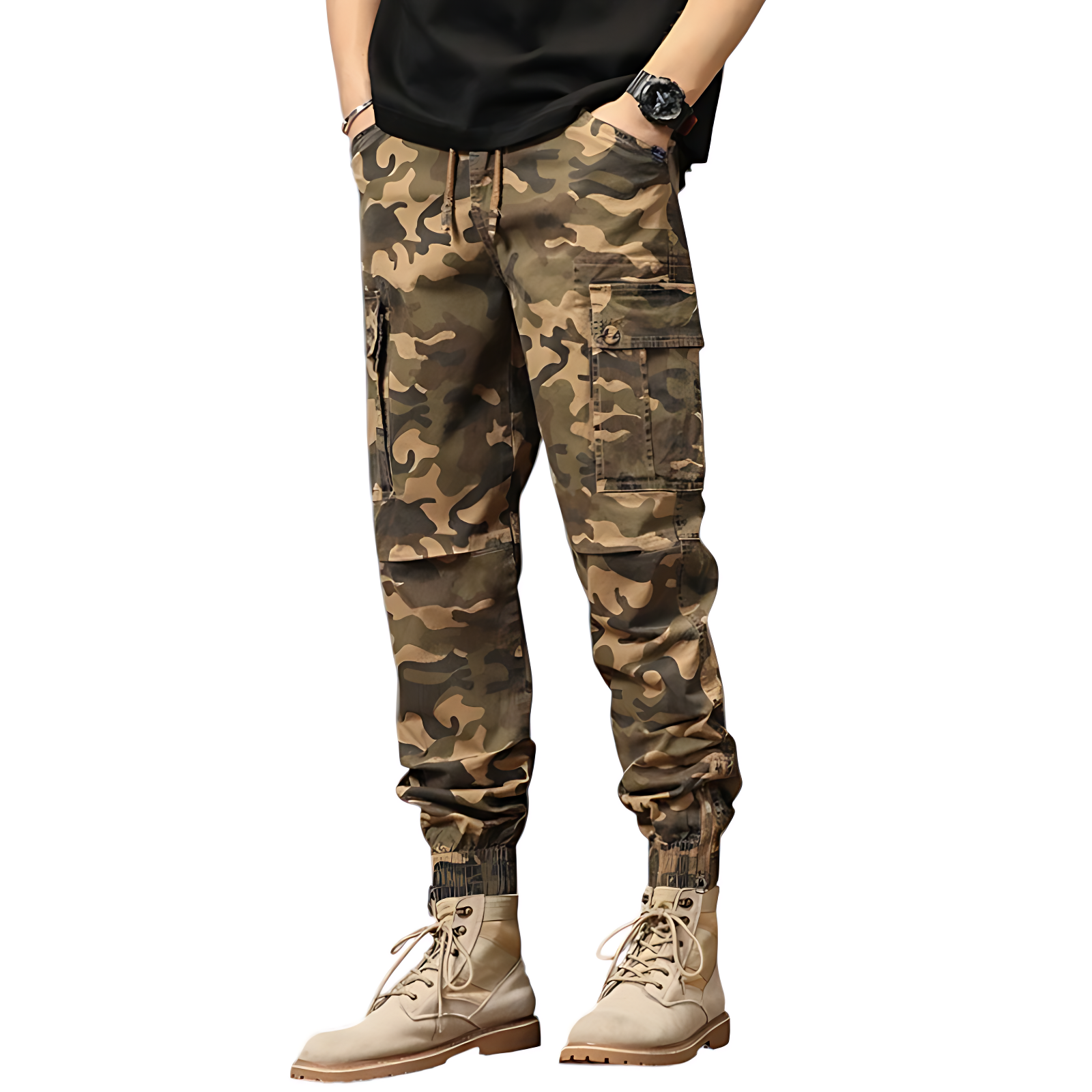 Mens army camo cargo pants