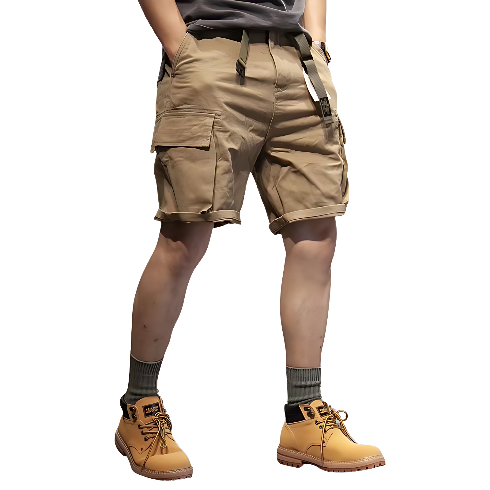 Men’s belted cargo shorts