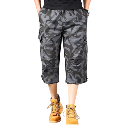 Mens Black Cargo Below The Knee Shorts