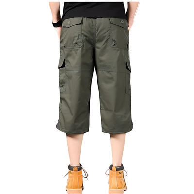 Mens Black Cargo Below The Knee Shorts