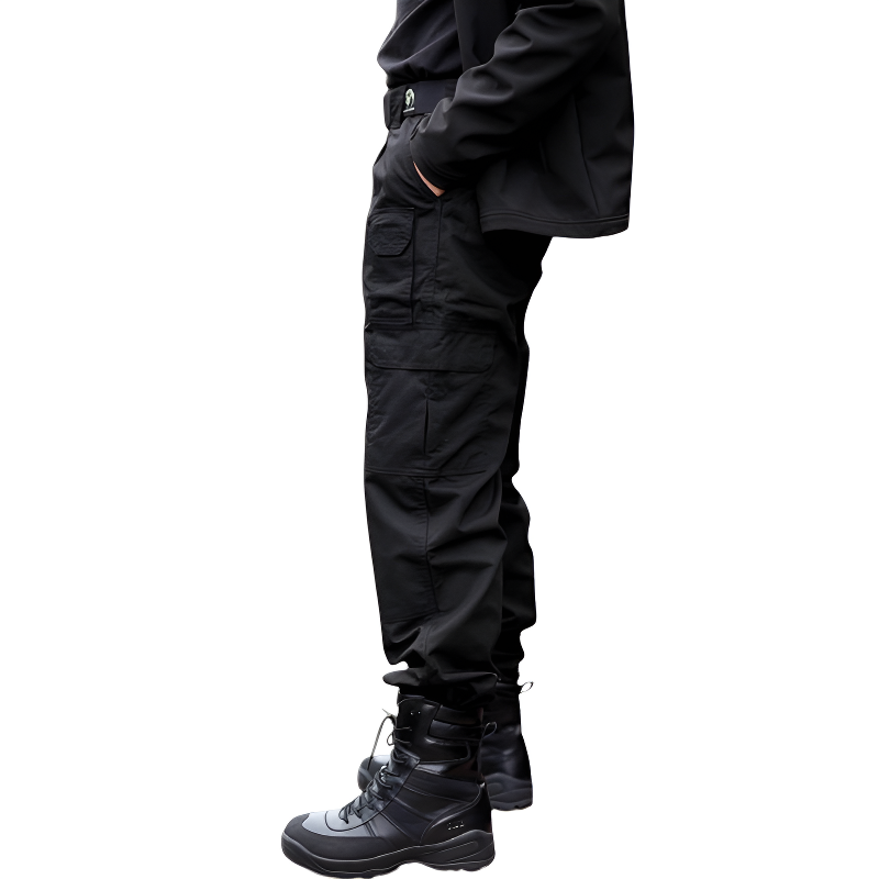 Mens black combat trousers