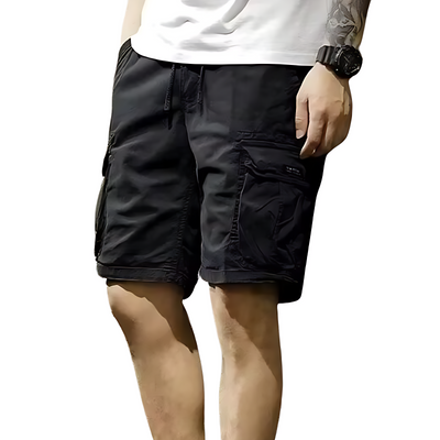 Mens cargo shorts with drawstring waist