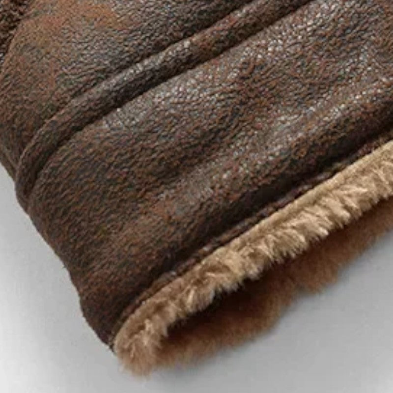 Men’s Faux Leather Military Jacket