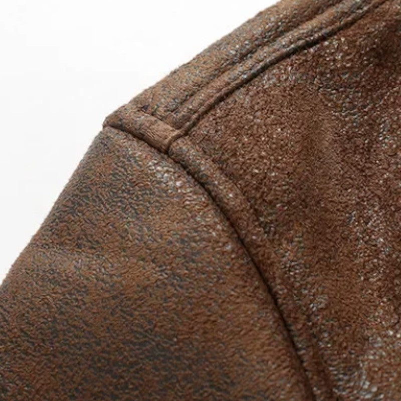 Men’s Faux Leather Military Jacket