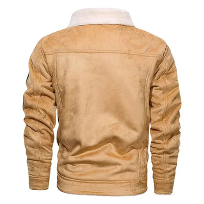 Men’s Faux Leather Military Jacket