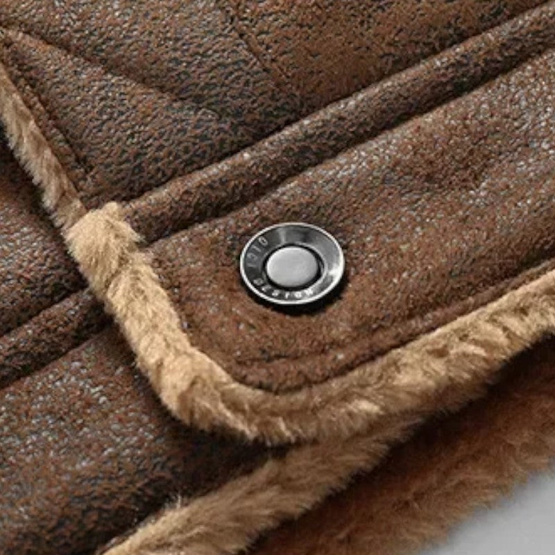 Men’s Faux Leather Military Jacket