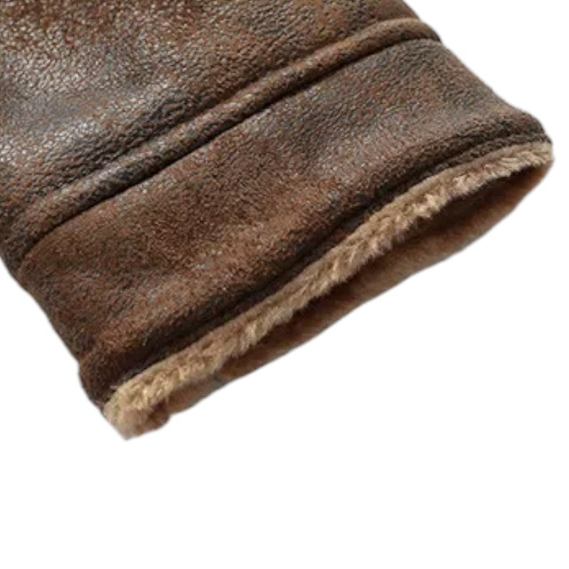 Men’s Faux Leather Military Jacket