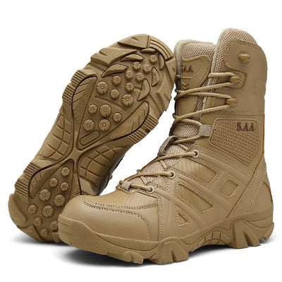 Mens High Leather Tactical Boots