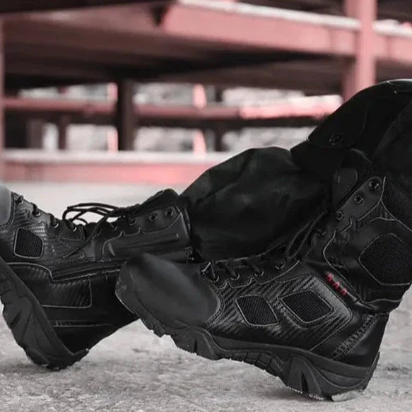 Mens High Leather Tactical Boots