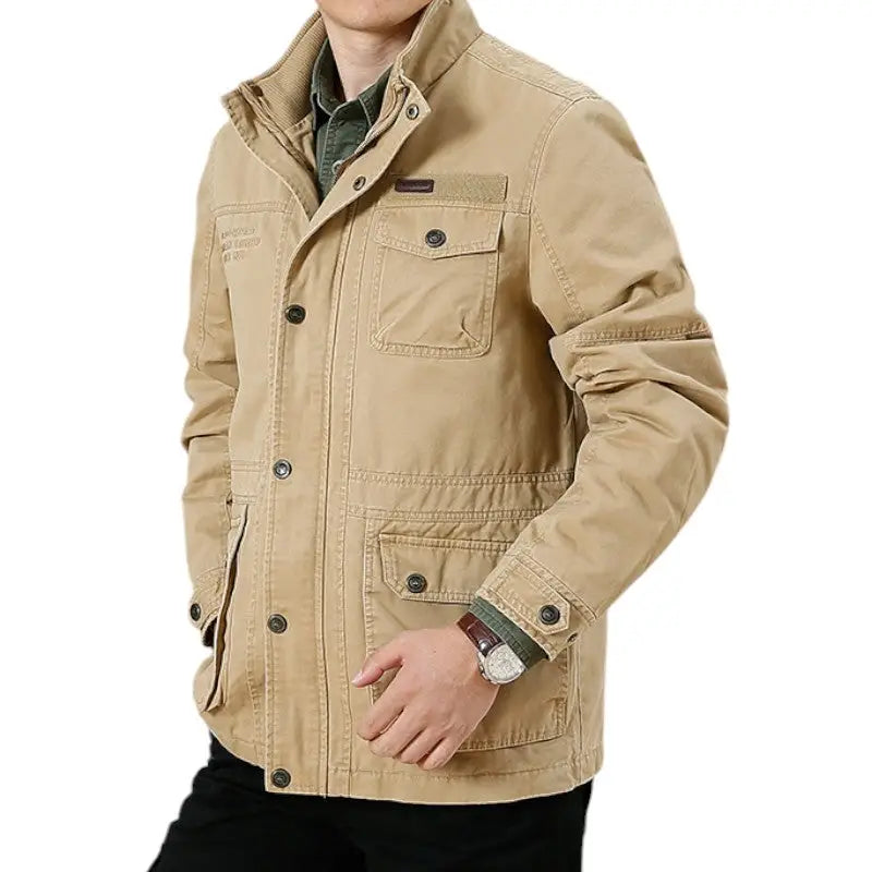 Mens khaki military jacket