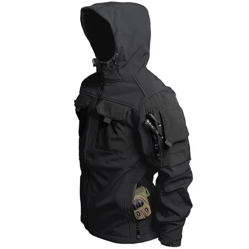 Mens military tactical waterproof softshell jacket