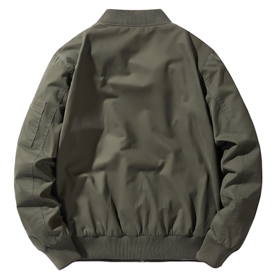 Military bomber jacket with patches