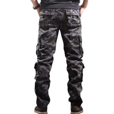 Military camo eight-pocket cargo pants