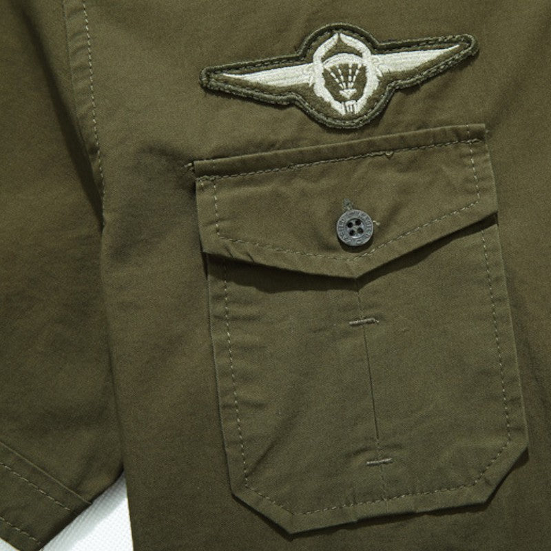 Military shirt with velcro patches
