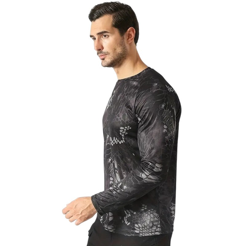 Military style men’s camo combat long sleeve t shirt