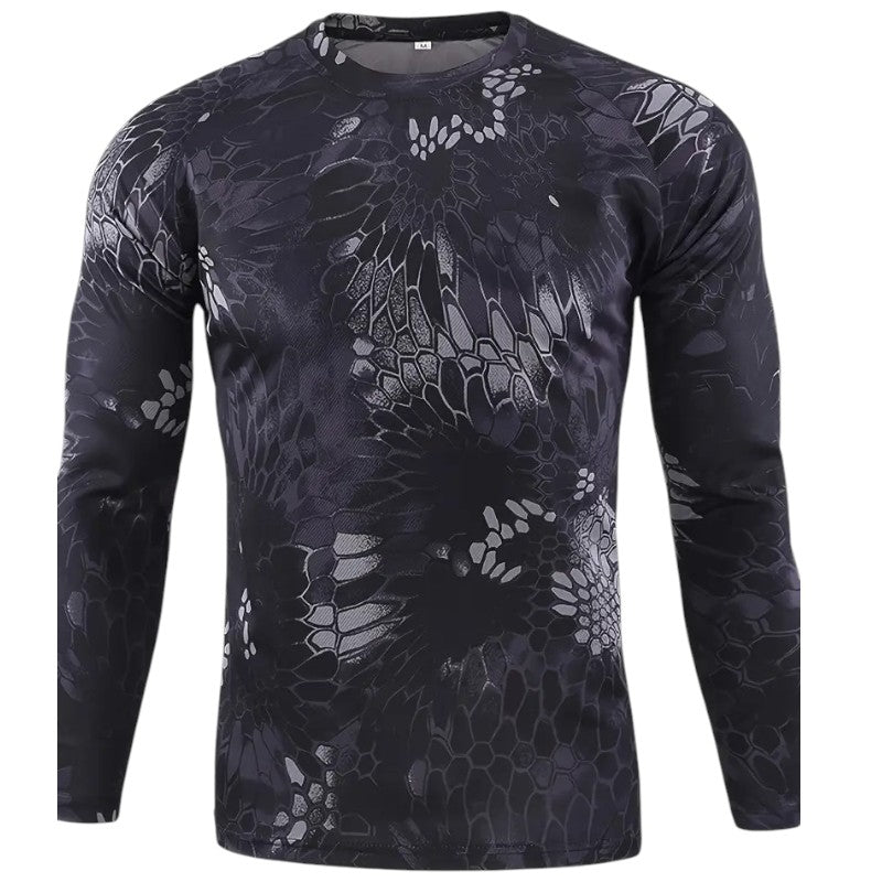 Military style men’s camo combat long sleeve t shirt